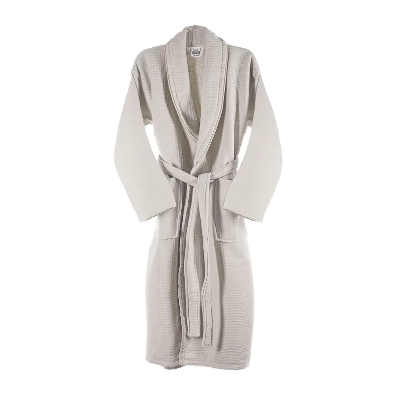 Albornoz nido de abeja 100% algodón 360 g/m2 talla L/XL beige