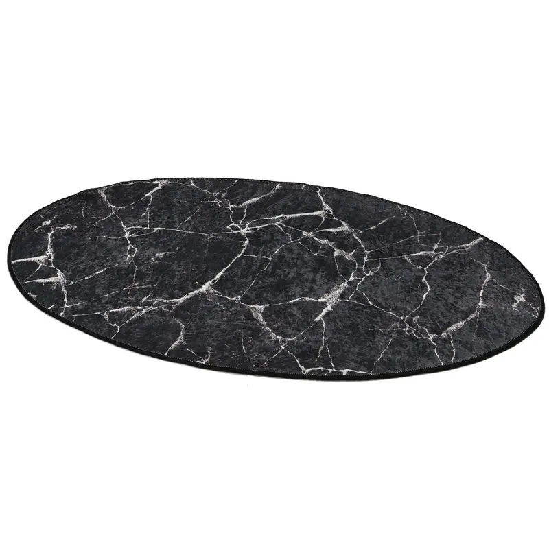 Alfombra de baño negro azul marino y blanco