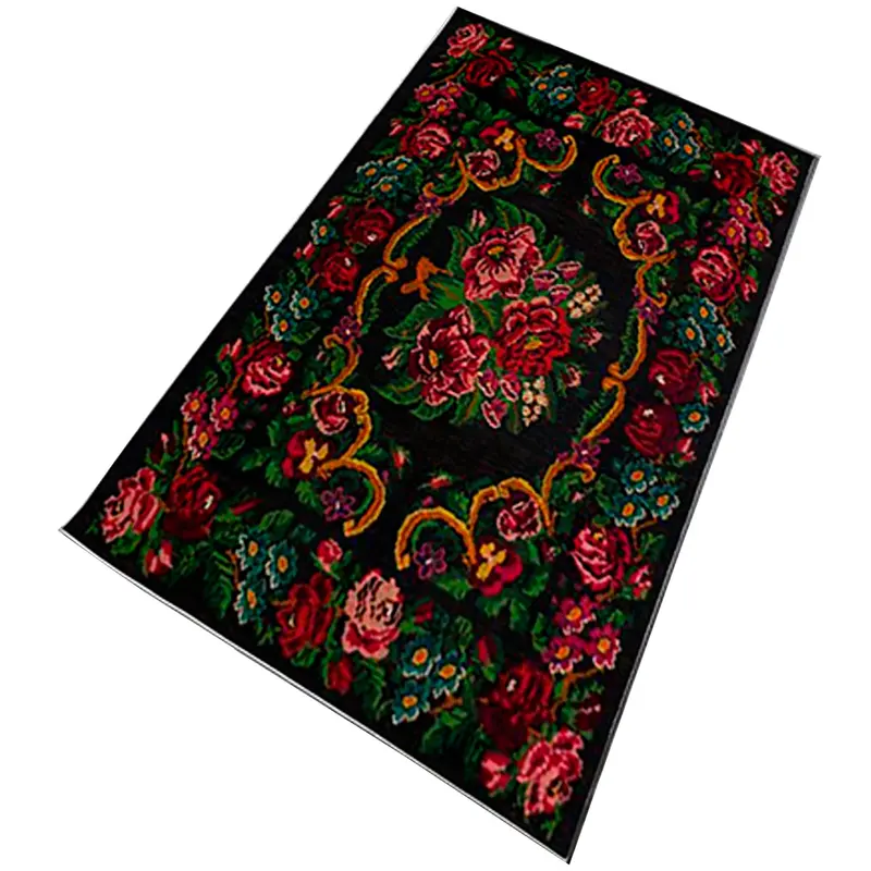 Alfombra poliéster estampada modelo Flowers multicolor