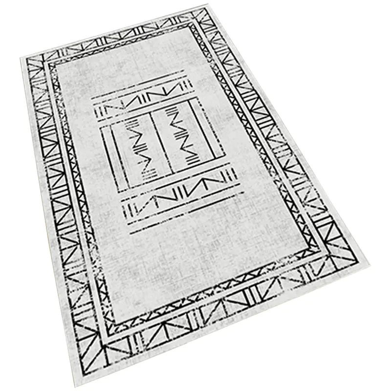Alfombra poliéster estampada modelo Nine gris