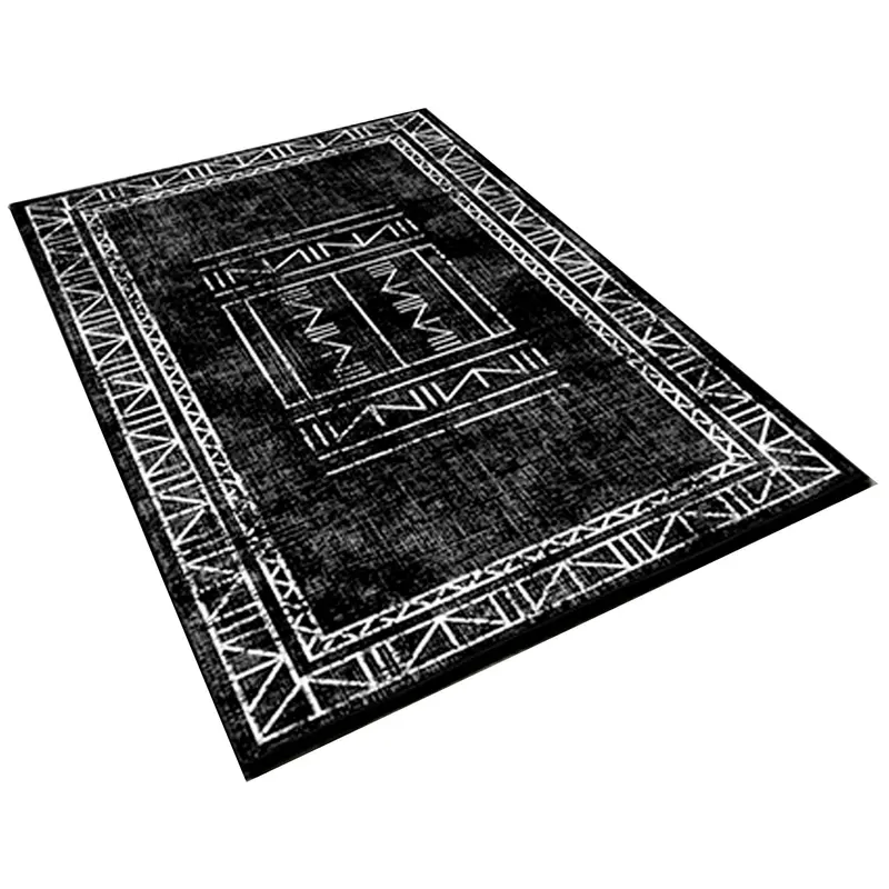 Alfombra poliéster estampada modelo Nine negro
