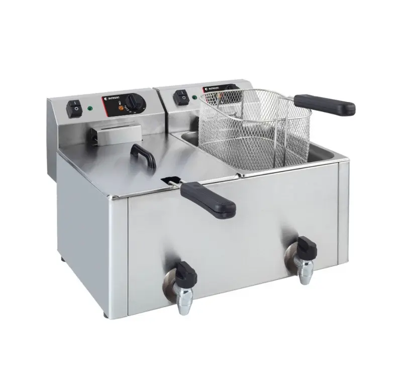 ALMISON-FREIDORA SOBREMESA ELÉCTRICA DOBLE CON GRIFO ALMFR7+7LCG 7+7LITROS