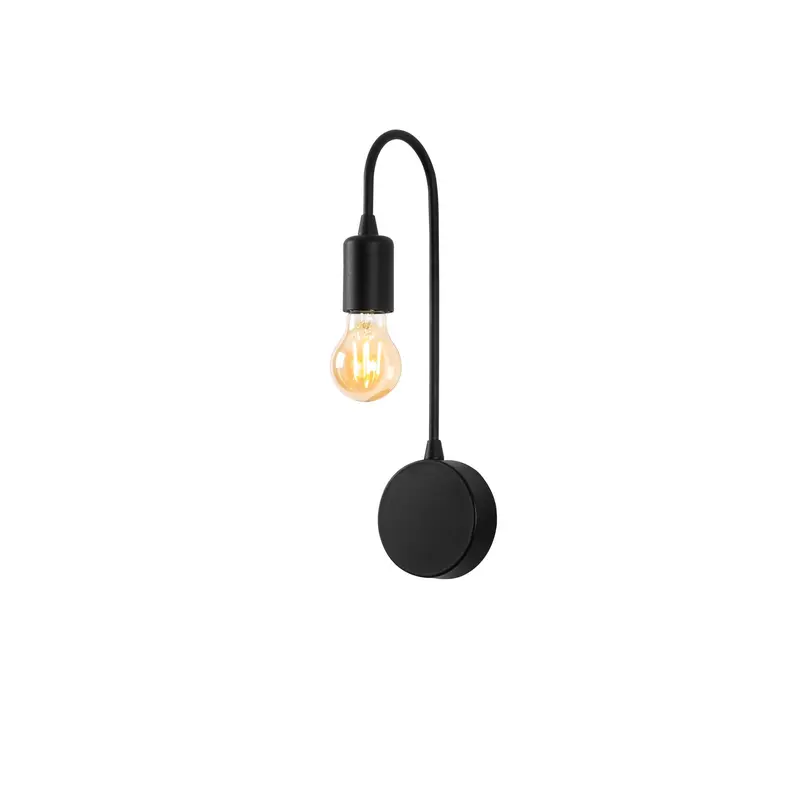Aplique de pared metal negro 10x14x38 cm casquillo E27