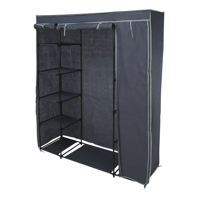 Armario de camping con estantes color gris 141x45x167cm
