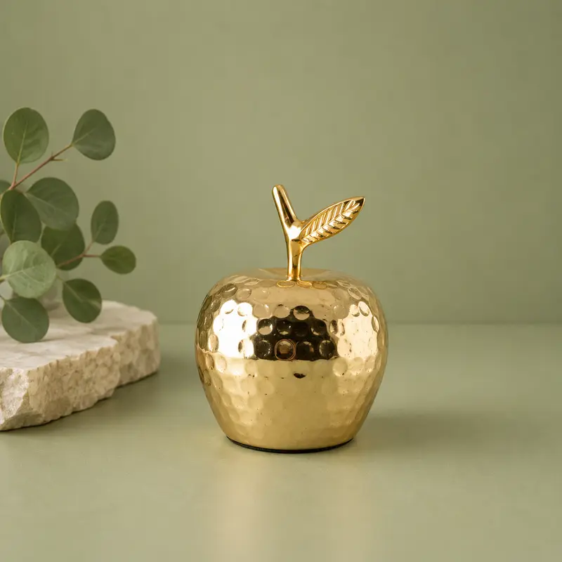 AULICA | MANZANA DORADA DECORATIVA 9X9X12