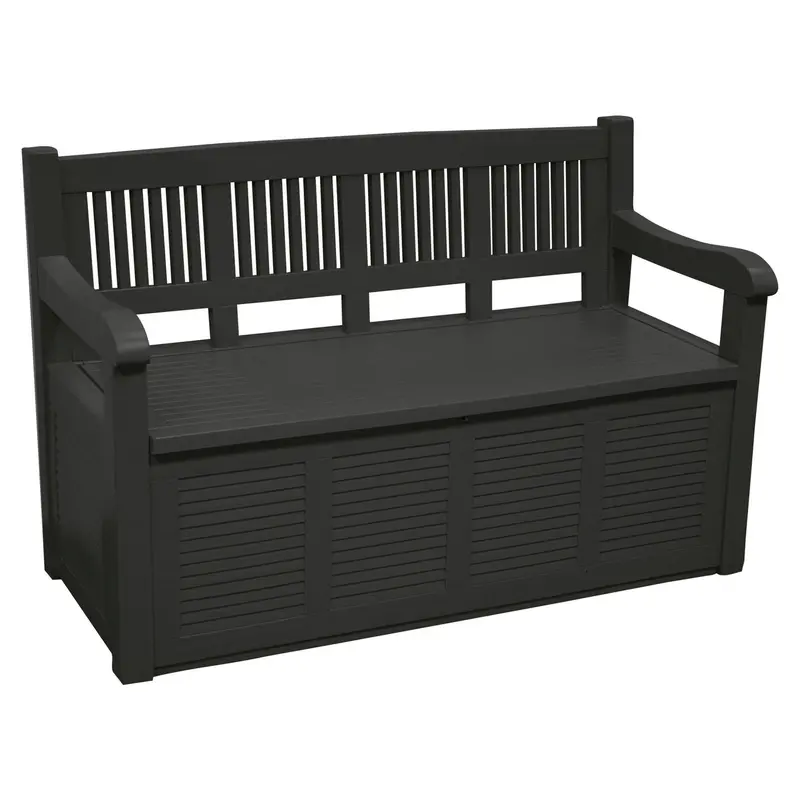 Banco-baúl pasillero madera 280L color gris 130x60x85cm