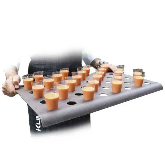 Bandeja de madera personalizable Sacha para vasos wengue. Varias medidas (12 Uds)