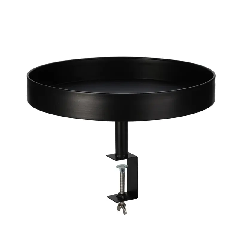 Bandeja redonda de metal pintado negro Ø36cm profundidad 5cm