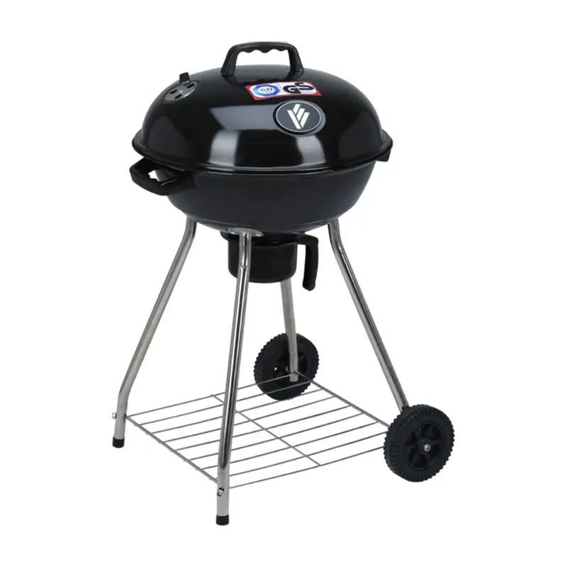 Barbacoa portátil Ø47x80cm con ruedas y acabado esmaltado