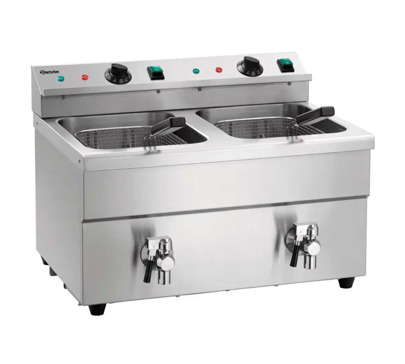 BARTSCHER - FREIDORA INDUCCIÓN 2X8L PLUS ELÉCTRICA - FONDO 57,5CM - 2 CUBAS 8 LITROS