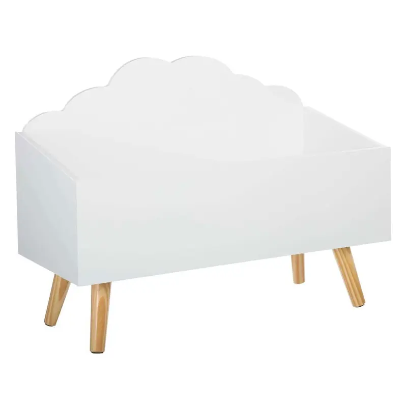 Baúl infantil nube MDF blanco 58x28x45,5cm