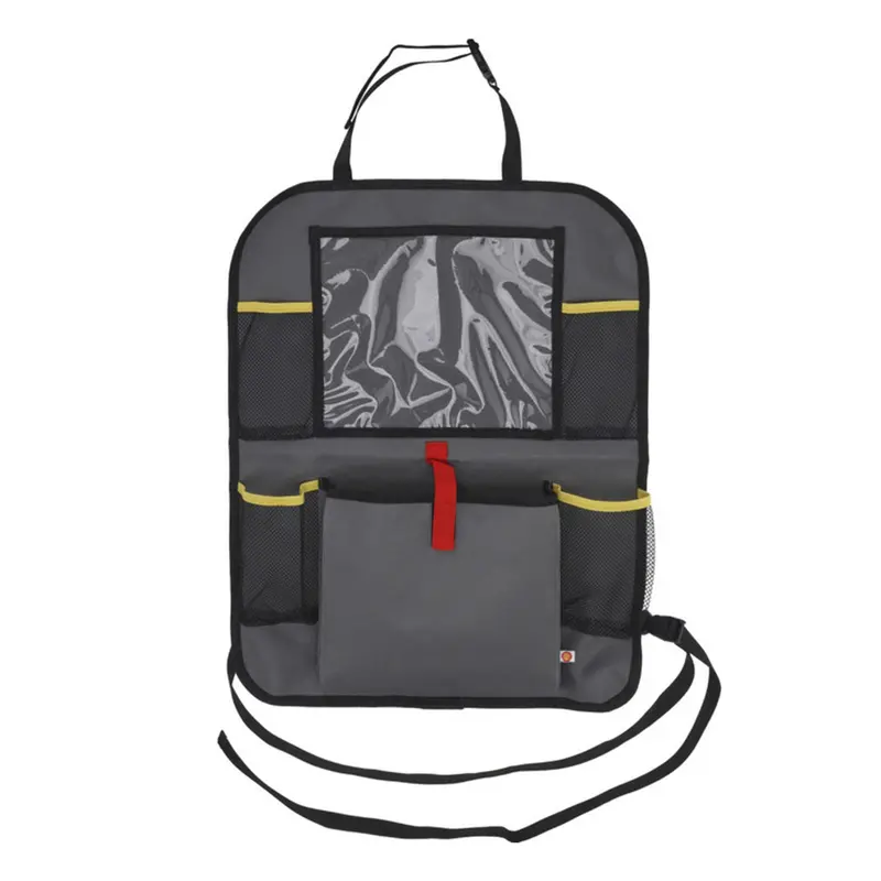 Bolsa organizadora para respaldo de coche gris y amarillo