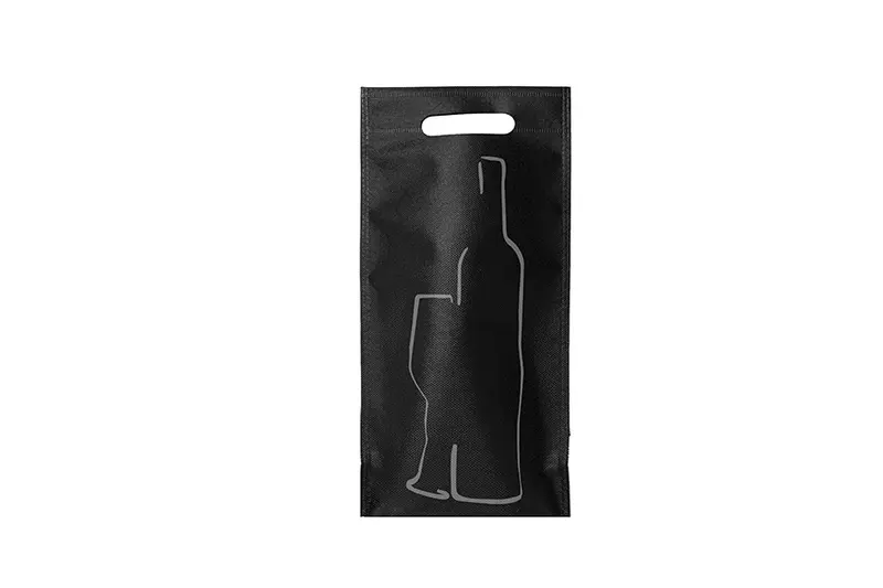 Bolsa Vino Troquelada Novotex 90gr Negra 14+8x40cm 500uds