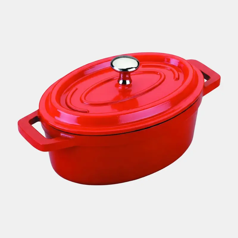 Cacerola oval aluminio fundido con tapa mini. 12 x 8,5 x 5 cm. 0,25 L - 1 Ud.