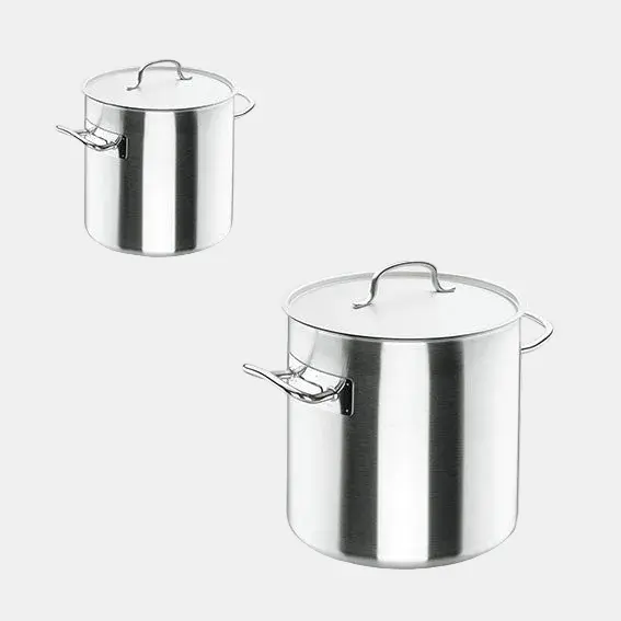 Cacerola recta con tapa de acero inox 18/10. Varias medidas - 1 Ud.