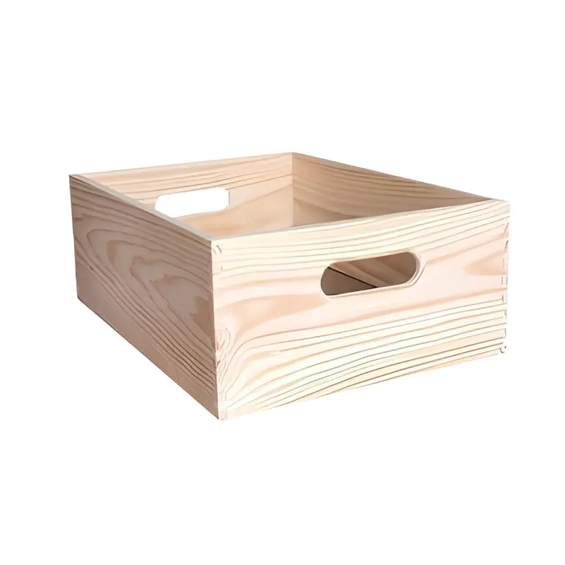 Caja de almacenaje apilable pino macizo