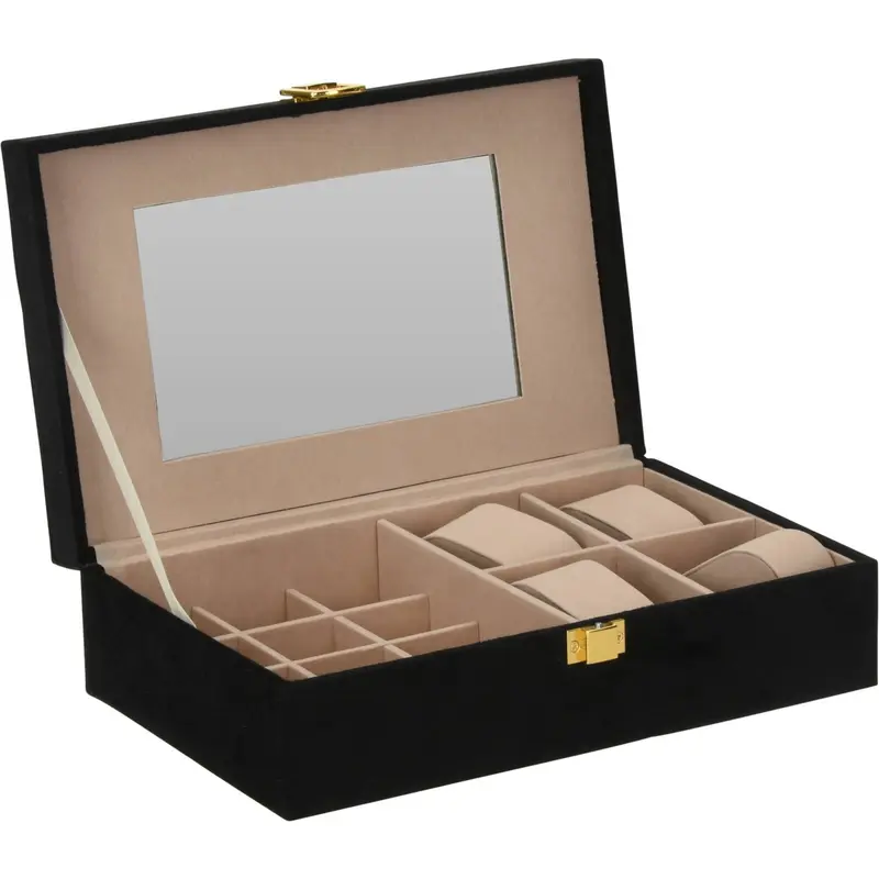 Caja joyero con espejo color
