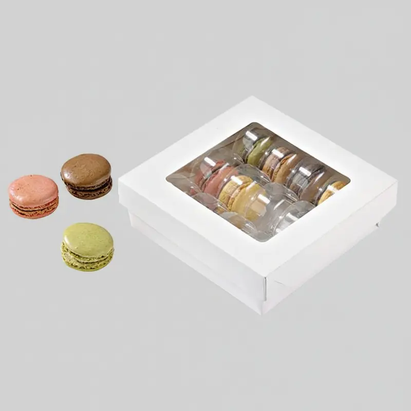Caja kray blanca con ventana. 14 x 14 x 5 cm. 700ml - 250 Uds.