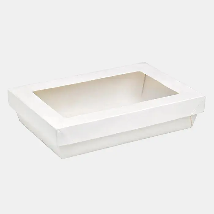 Cajas kray blancas rectángulares con tapa con ventana - 200 Uds.