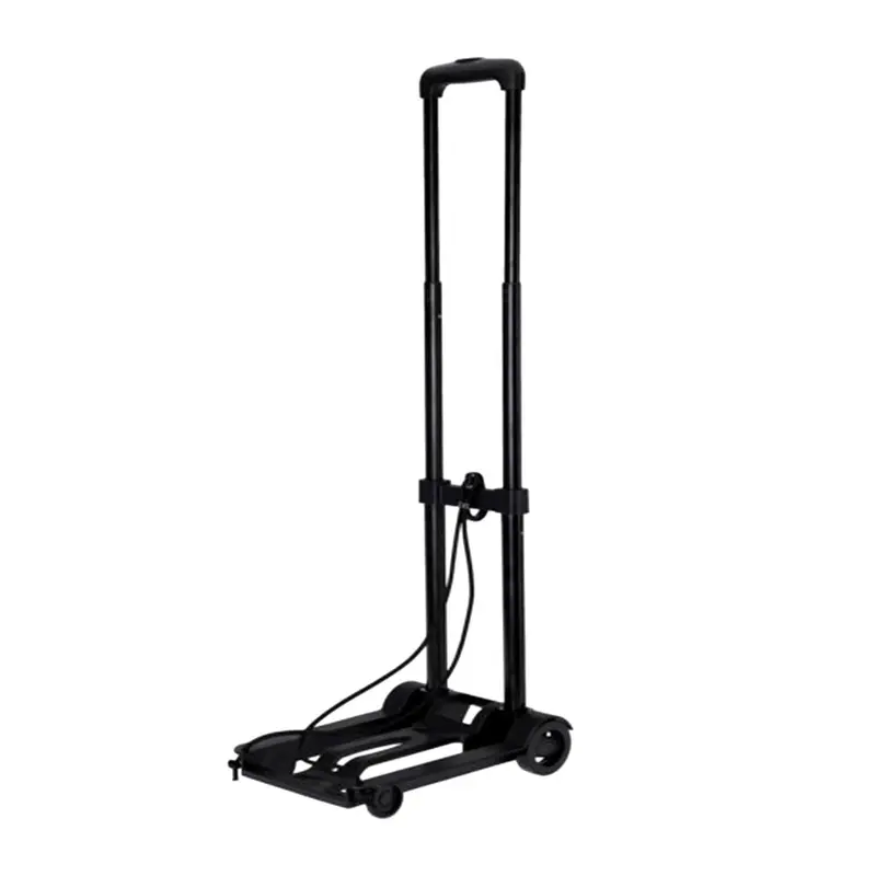 Carrito de soporte acero y PP con correa negro 45x23x8cm