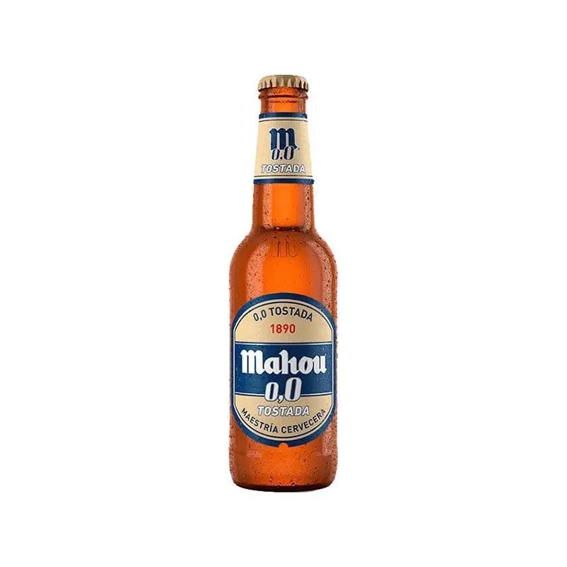 Cerveza Mahou 0,0 tostada Pack 24 Botellines 33cl.