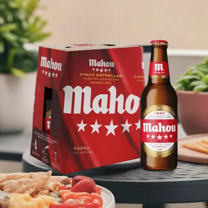 Cerveza Mahou 5 Estrellas Botellín 25cl