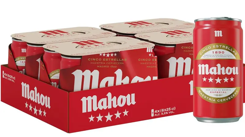 Cerveza Mahou 5 Estrellas Lata 25cl