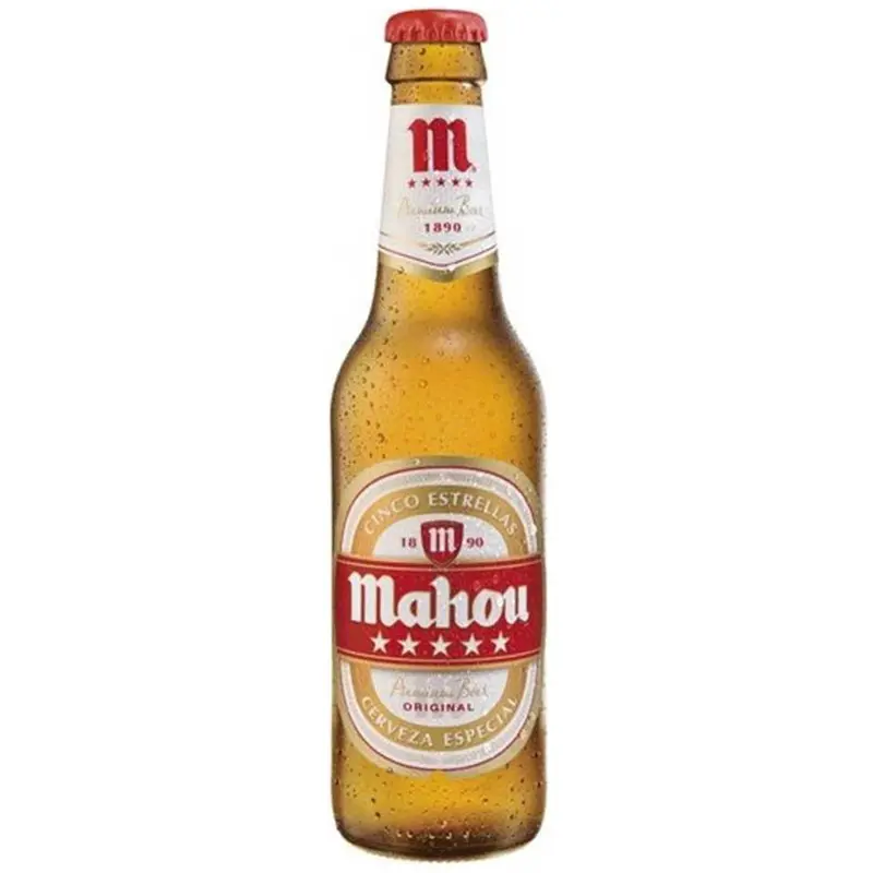 Cerveza Mahou 5 Estrellas Pack 24 Botellines 25 cl.