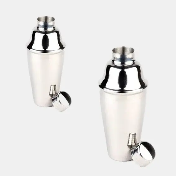 Coctelera acero inox en caja regalo. Varias medidas y colores (1 Ud)