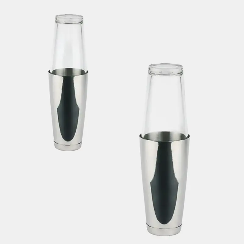 Coctelera Boston acero inox con vaso de vidrio ø9x30 cm 700 ml. Varios colores (1 Ud)