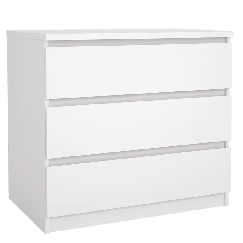 Cómoda dormitorio 3 cajones color blanco 77x50x71cm