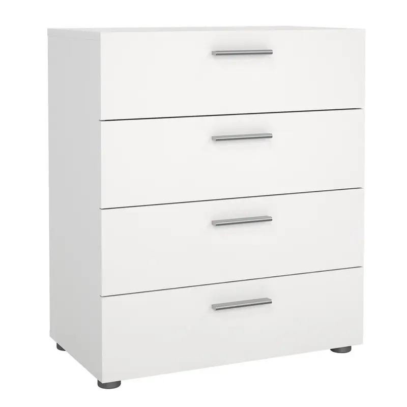 Cómoda dormitorio 4 cajones color blanco 70x41x82cm