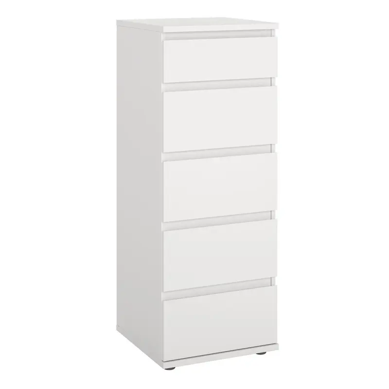 Cómoda dormitorio 5 cajones color blanco 41x40x107cm