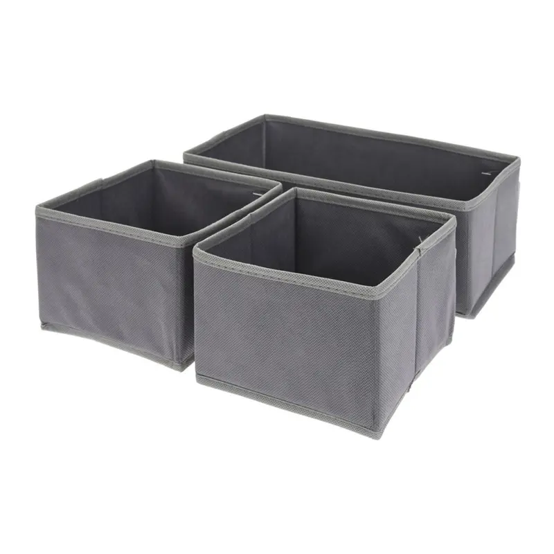 Conjunto organizador 3 pzs gris oscuro