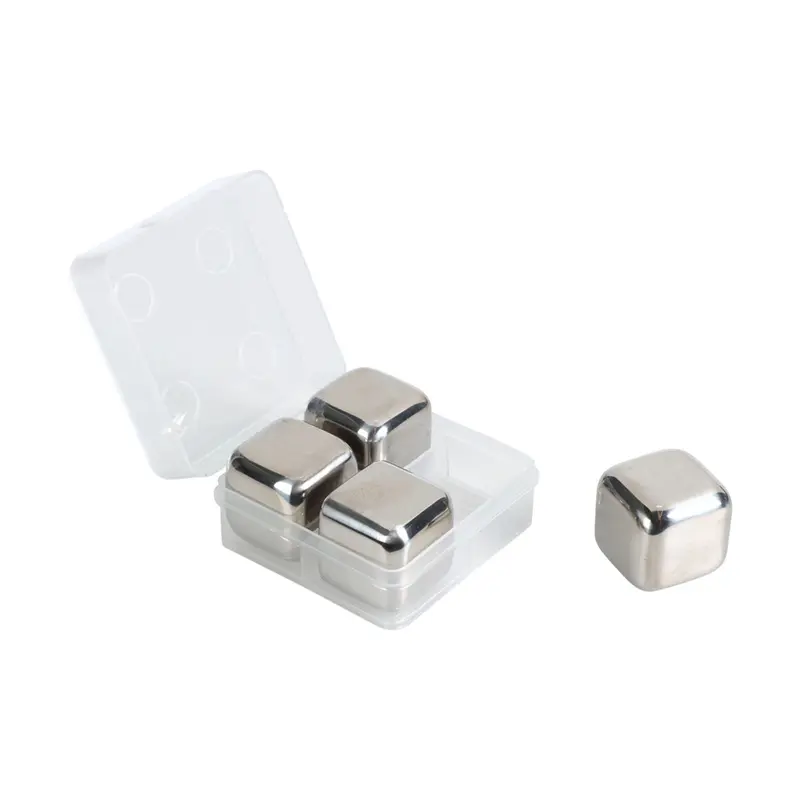 Cubitos de hielo acero inoxidable set 4 pzs Ø2,7cm