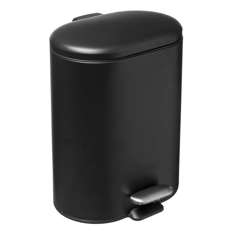 Cubo de pedal acero inoxidable Siliflex 6L negro