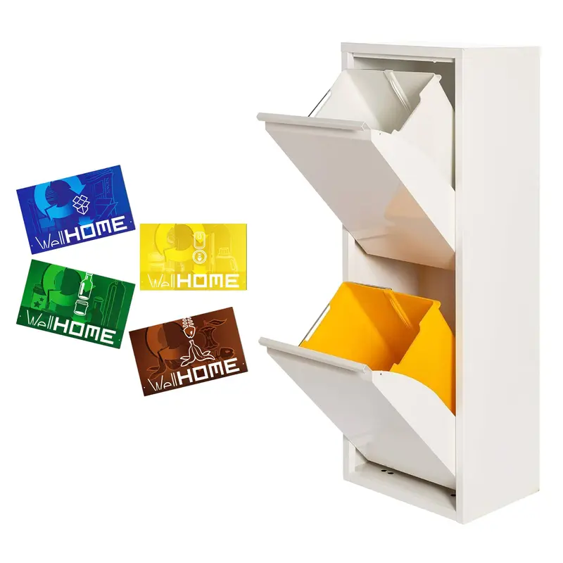 Cubo de reciclaje metálico