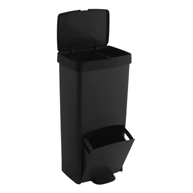 Cubo reciclaje 70L 2 compartimentos vertical 76cm