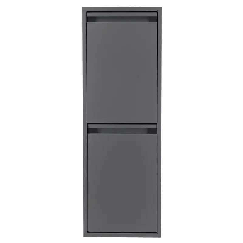 Cubo reciclaje acero 2 compartimentos antracita 90,5cm