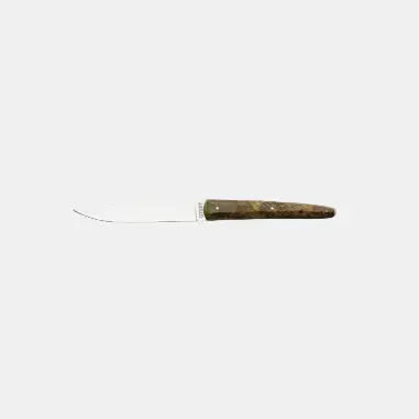 Cuchillo chuletero madera estabilizada verde. 22.5 cm - 6 Uds