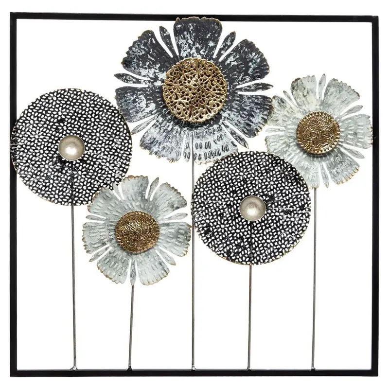 Decoración de pared flores metálicas 50x50cm