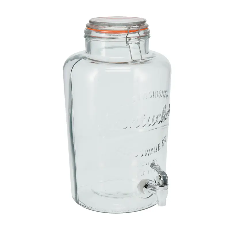 Dispensador de bebidas 8L vidrio con tapa Ø20,7x36cm