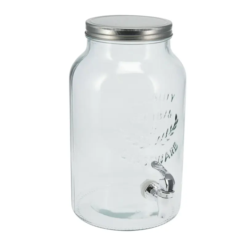 Dispensador de bebidas vidrio 5500ml con tapa metálica