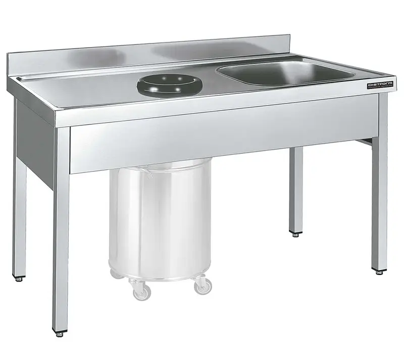 DISTFORM - FREGADERO GAMA 600 CON CUBETA Y ARO