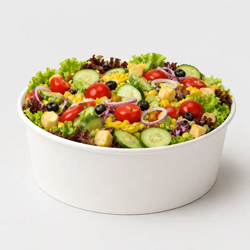 Ensaladera de cartón blanco Buckaty. ø15 x 7.5 cm. 900 ml - 360 Uds.