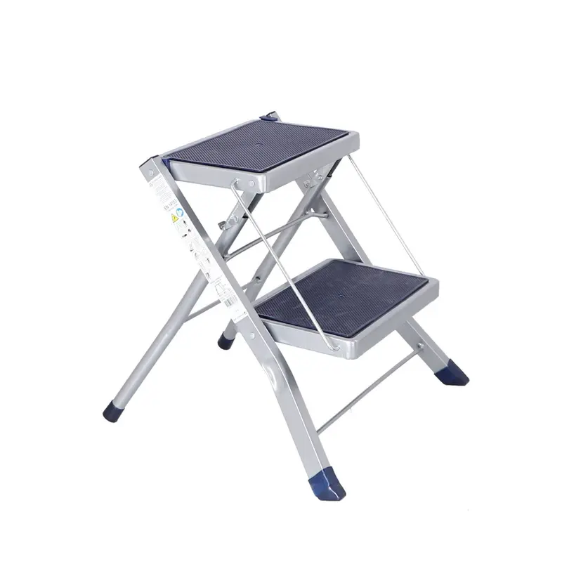 Escalín 2 peldaños plegable con goma antideslizante color gris