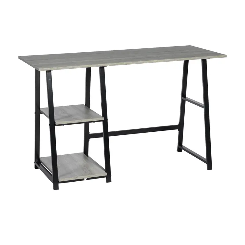 Escritorio estructura negra con tapa gris 120x50cm H.74cm