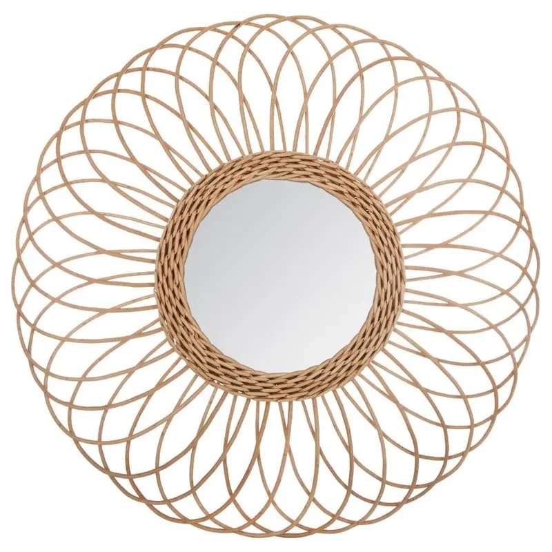 Espejo decorativo de mimbre