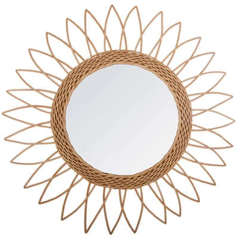 Espejo ratán sol diseño afilado Ø50cm