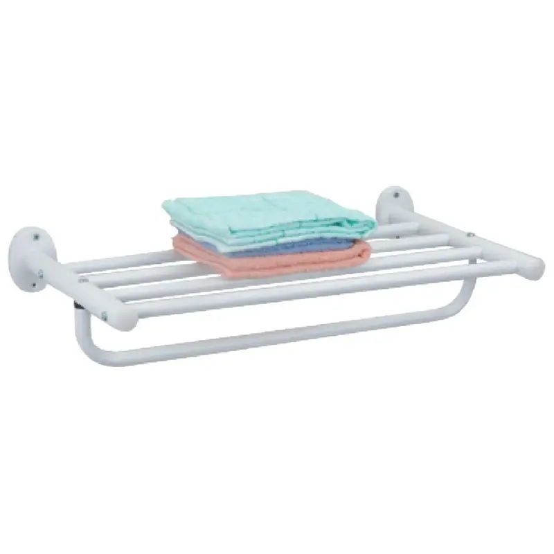 Estante con toallero 2 en 1 de metal funcional 50,5x30,3x12,7cm